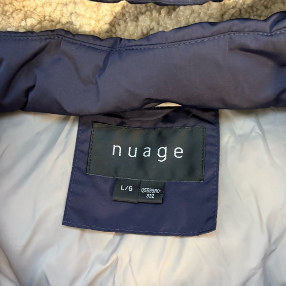 Nuage Size Large Navy Blue Hooded Parka Puffer Vest Outdoor Travel Hiking - Picture 5 of 7